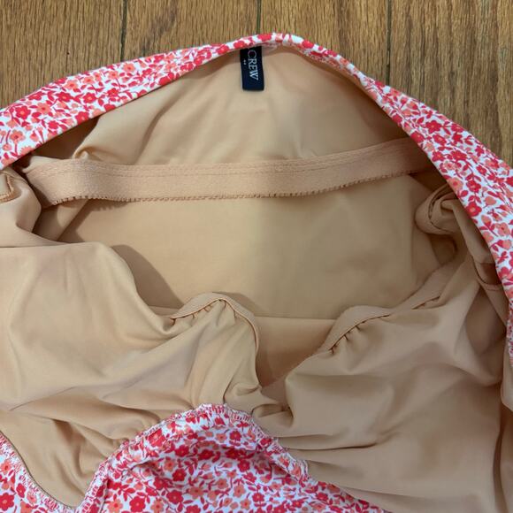 J. Crew ruched keyhole plunge ditsy floral print one piece halter swim suit‎ L - Picture 8 of 10